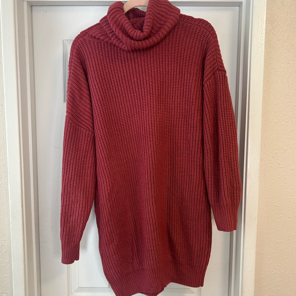 ASOS Cowl Neck Sweater Dress - Berry Color, Small